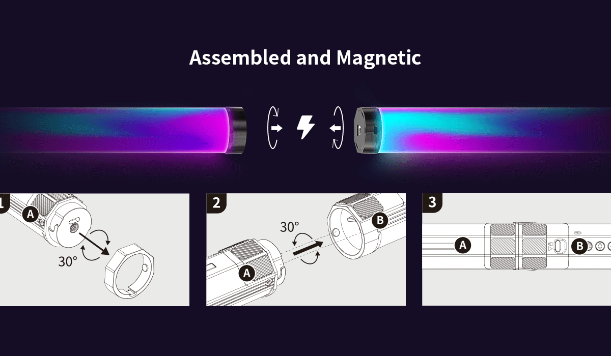 Ulanzi VL110 Magnetna RGB LED cijevna svjetiljka (9,4")