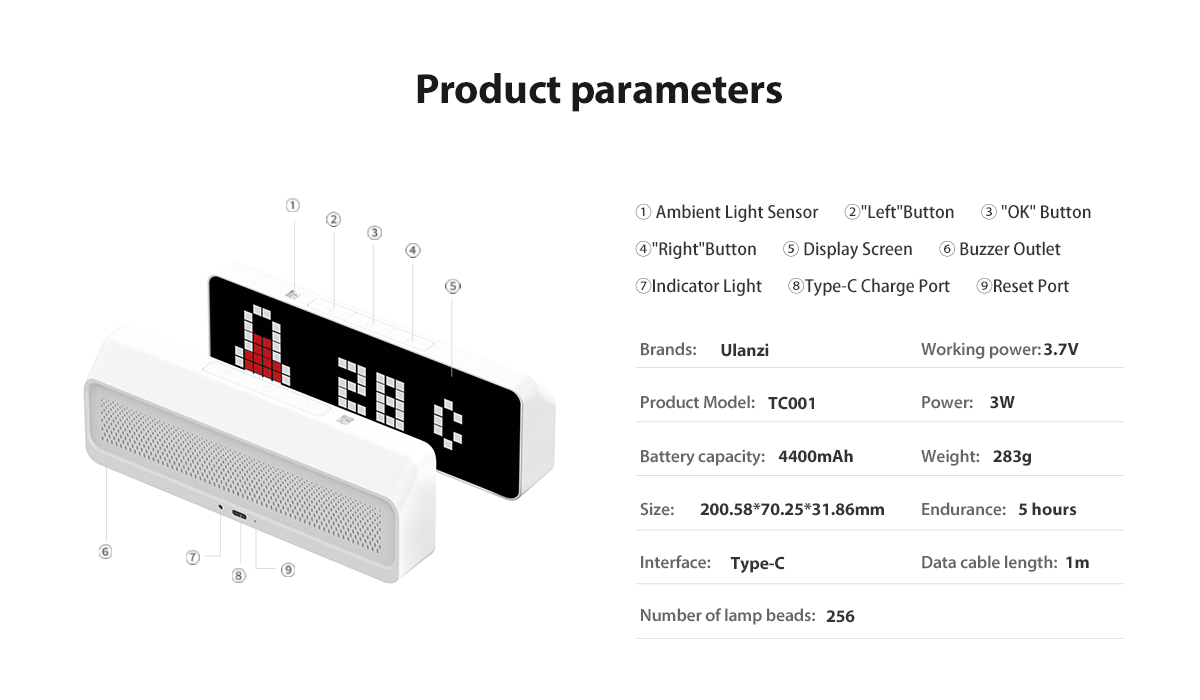 Ulanzi TC001 AWTRIX pametni piksel sat